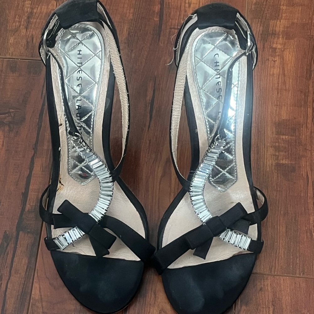 Chinese Laundry Black Strappy Heels